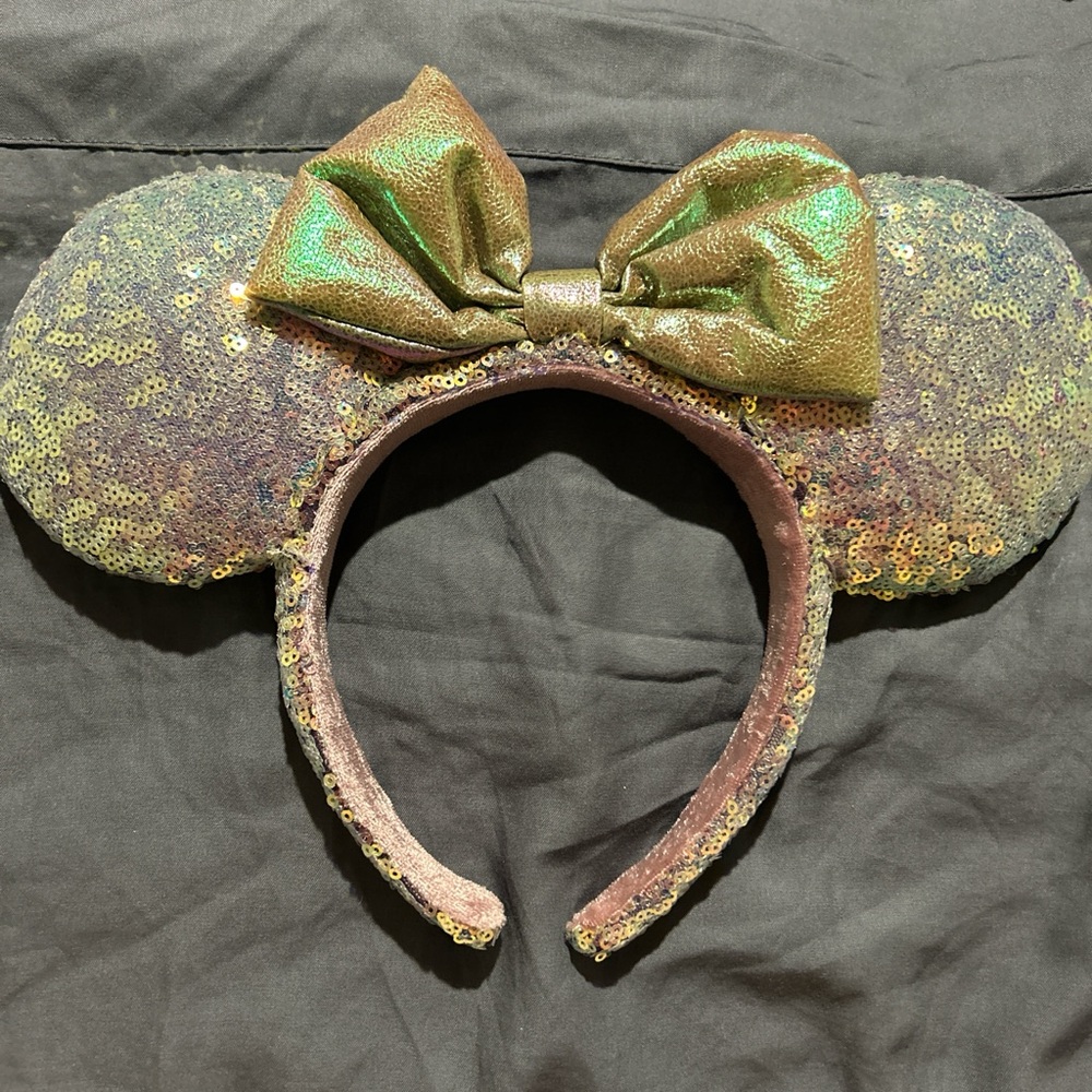 Disney Gold Sequin Minnie Mouse Ears Headband